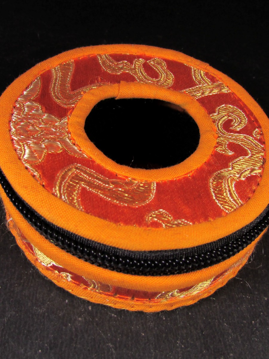 9 cm Tingsha cymbal bell case bag Nepal - TN43