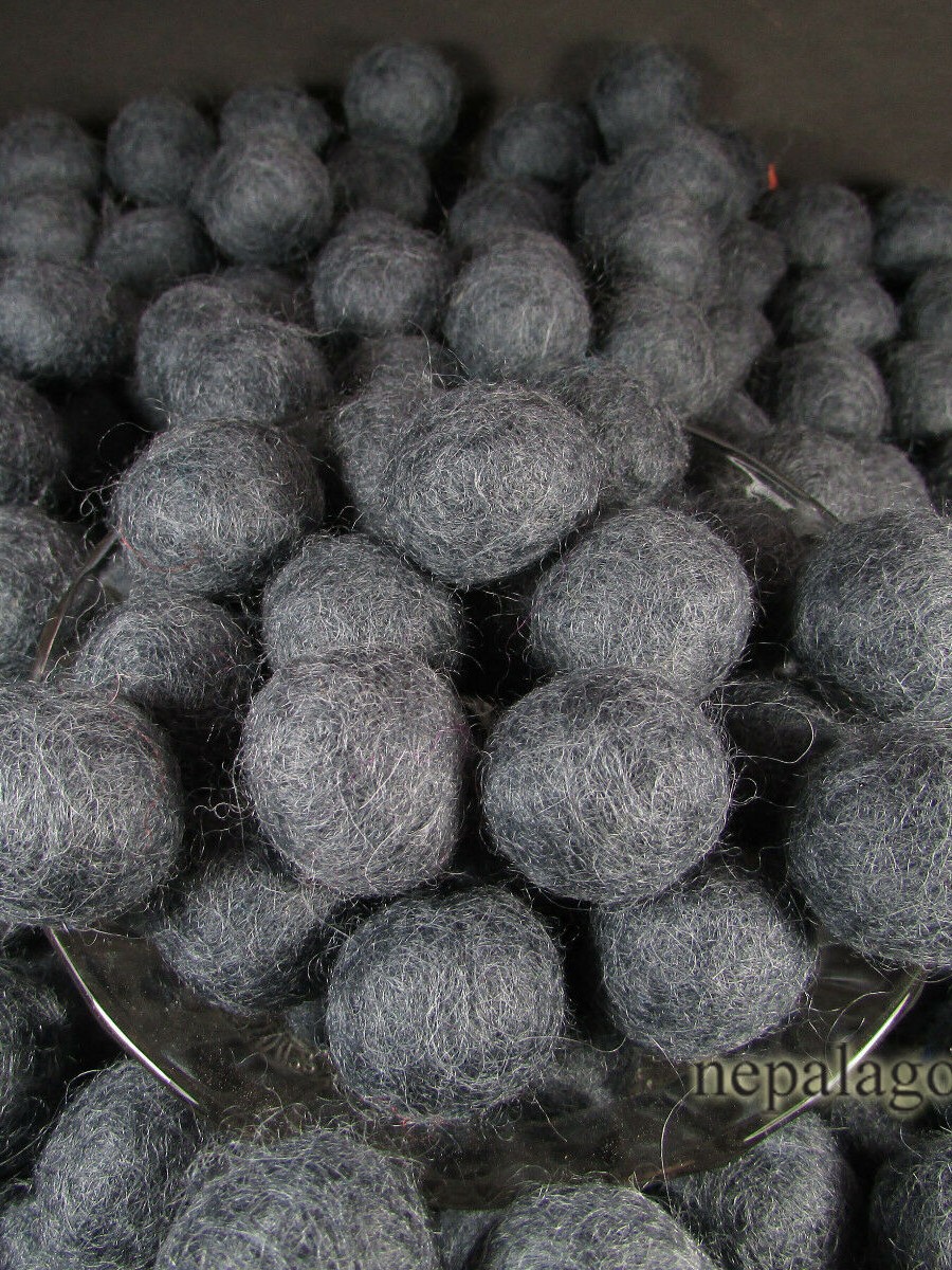Decor wool Felt Ball 2cm Slate Gray Beads - F112