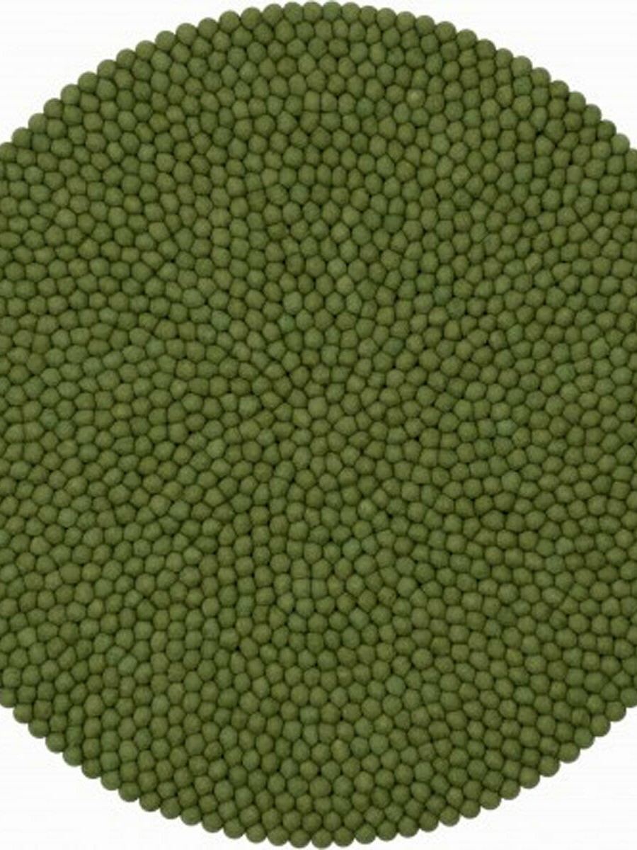 F153 Felt ball pom pom Round 90 cm rug carpet Mat Nepal