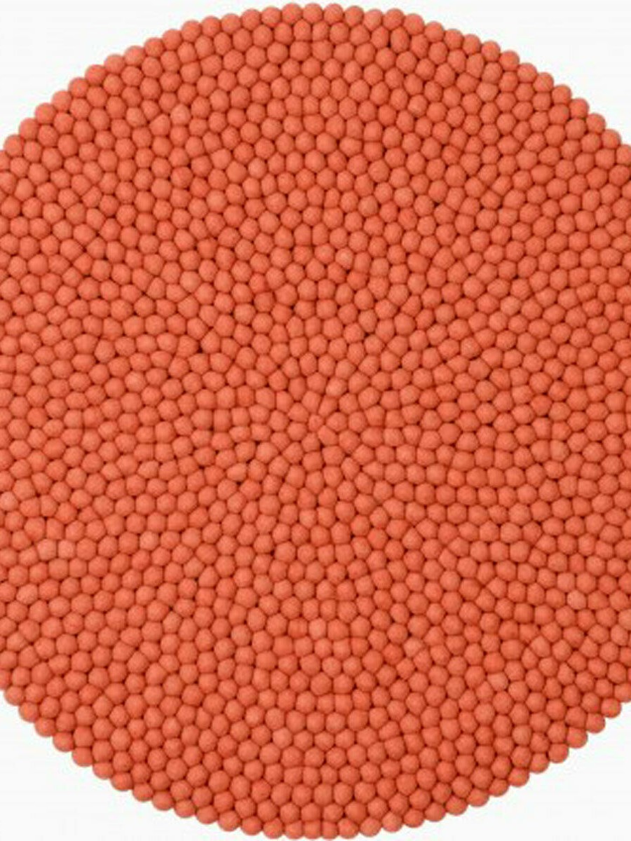F156 Felt ball pom pom Round 90 cm rug carpet Mat Nepal
