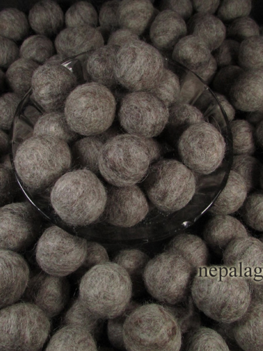 Felt ball 2cm Brownish Gray color Nepal - F81