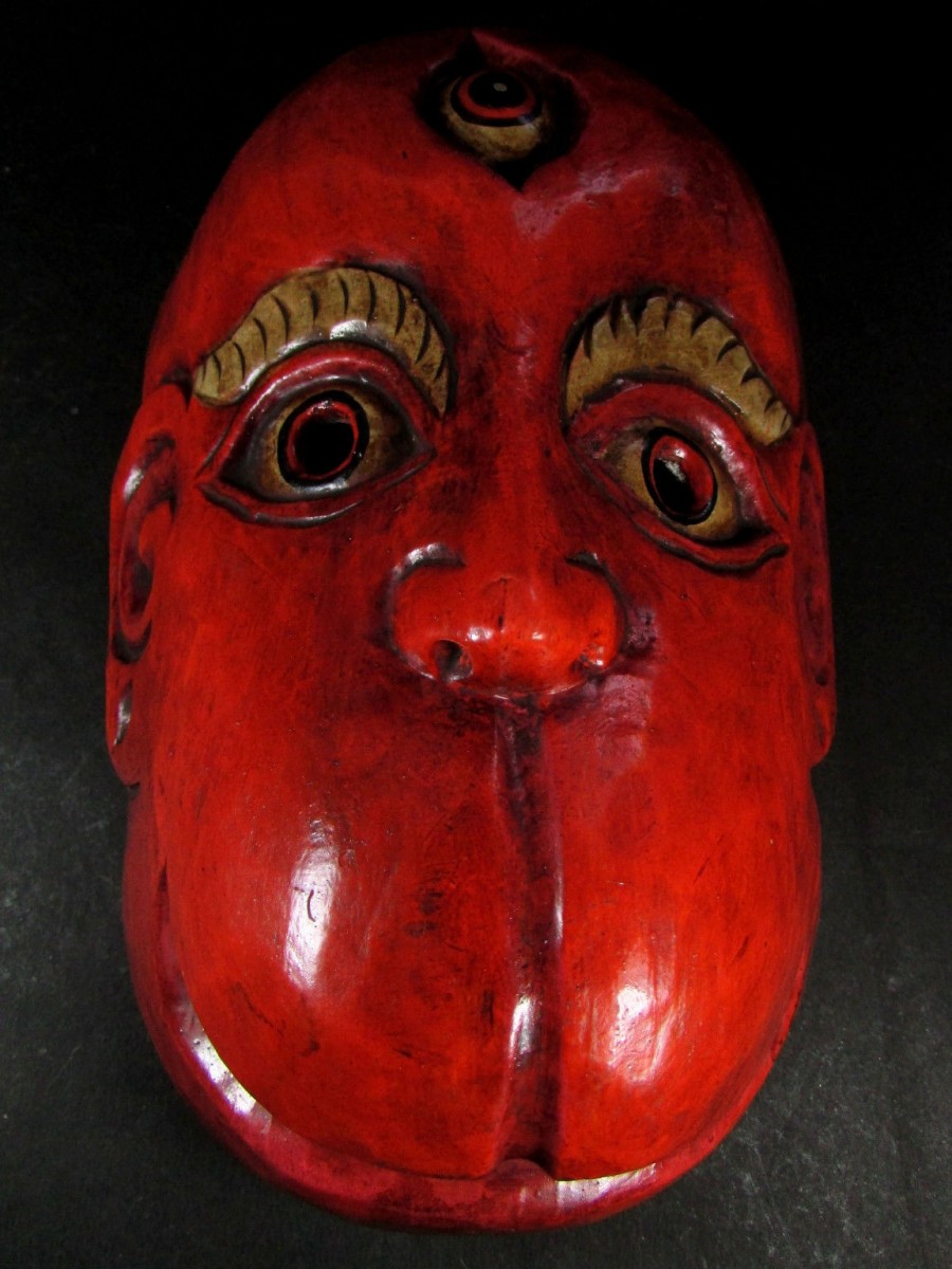 Hand Craft Painted Wooden Hanuman Mask - M284