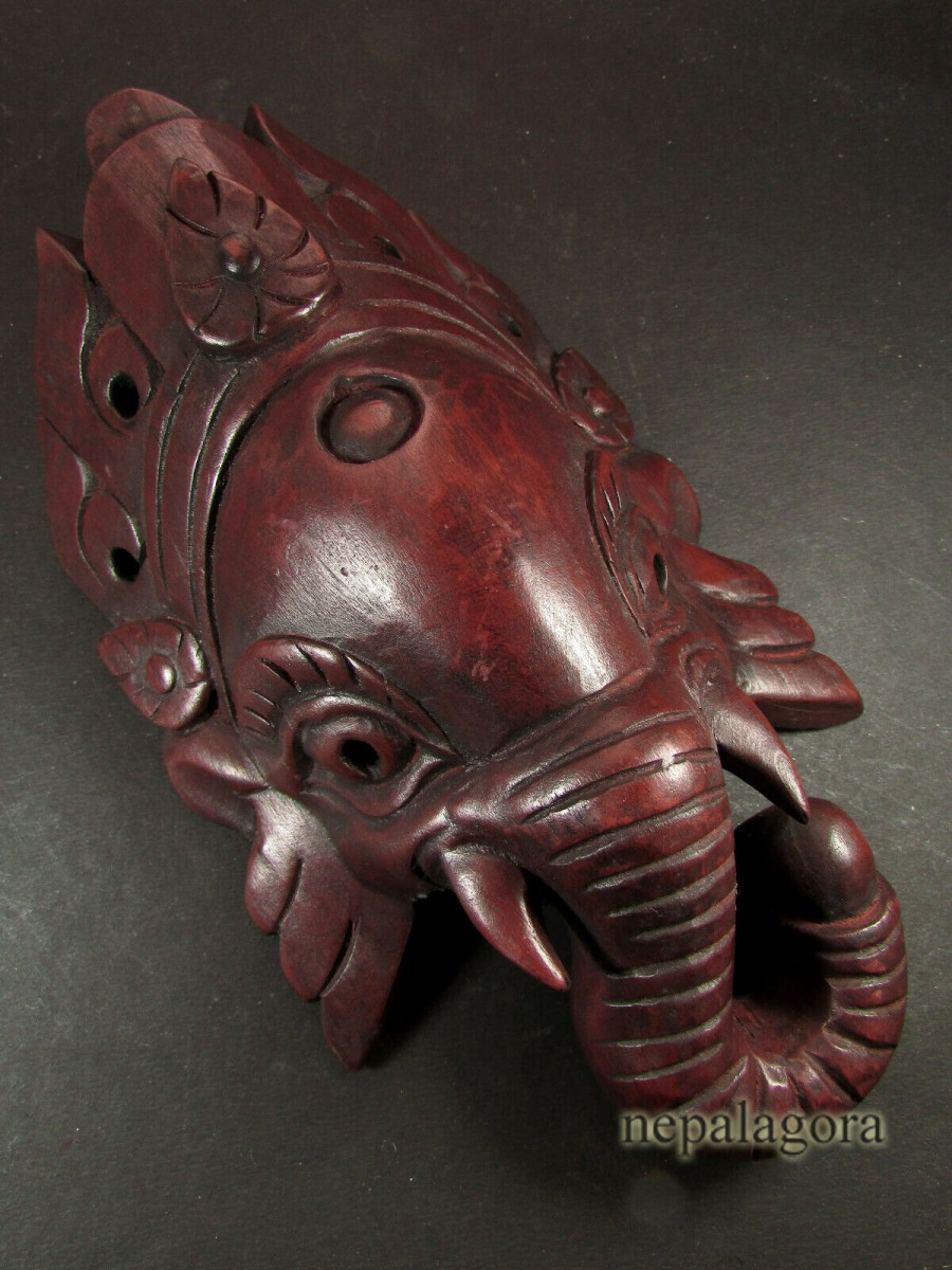 Hand Craft Wooden Ganesh Mask - M99