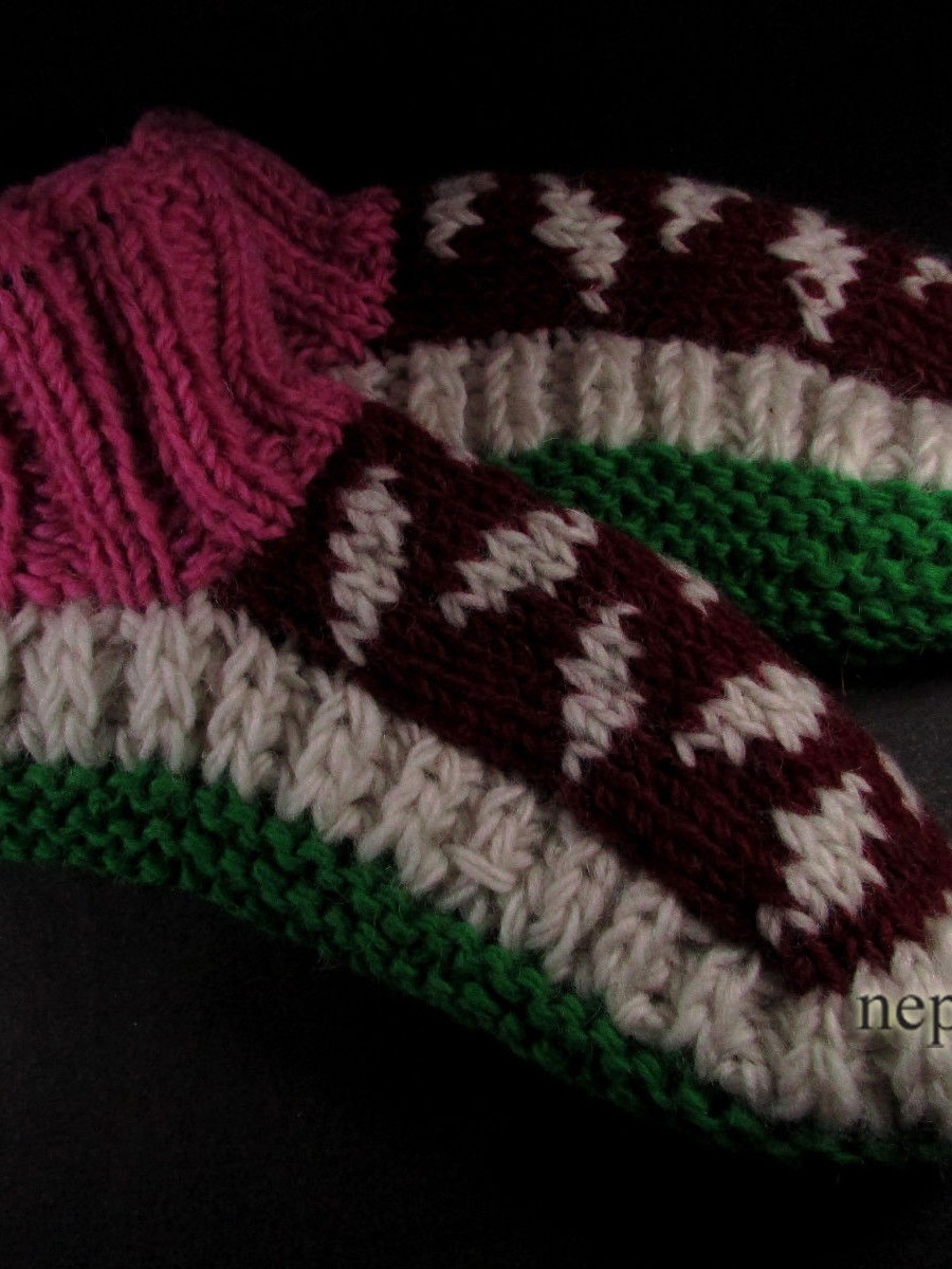 Handknitted Wool Lined Socks - So26