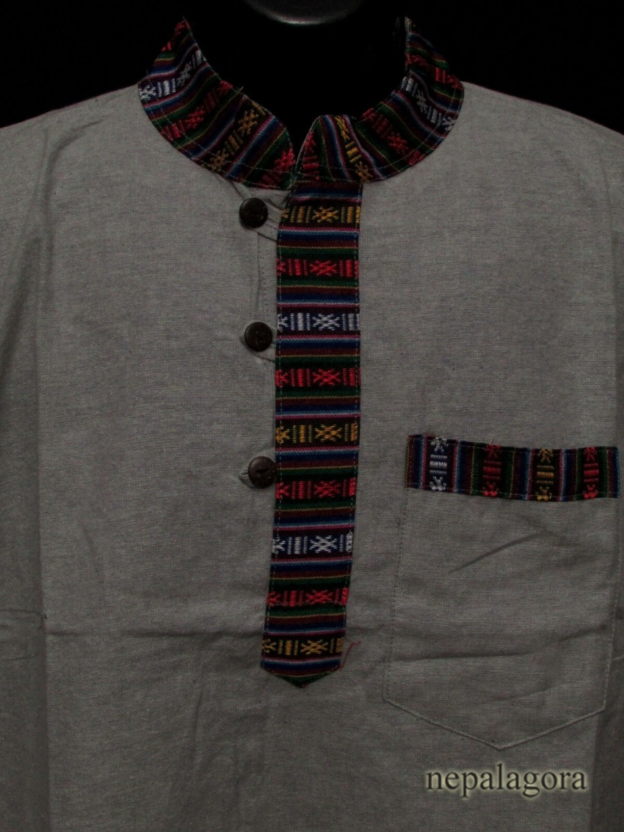 Handloom Cotton Gray Shirt - Sh985 XL