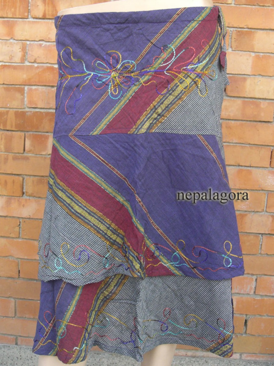 Handloom Embroidered cotton Skirt- Sk141