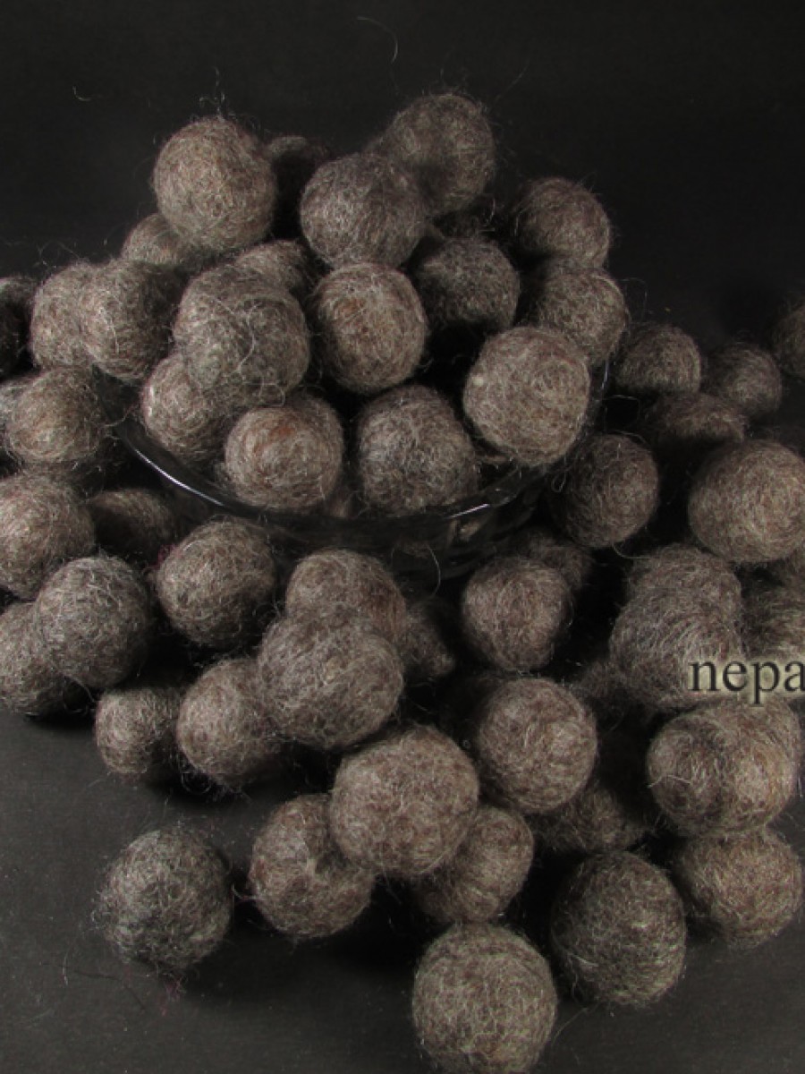 Handmade brown beads pure Wool DIY felt balls 2 cm /20 mm wholesale Nepal - F110