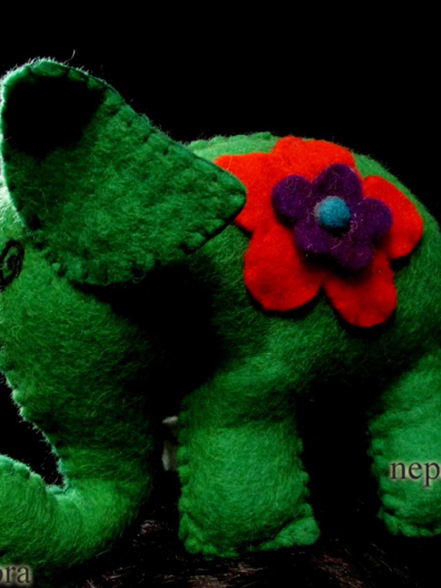 Handmade Felt wool Kid Toy Animal Elephant - F38
