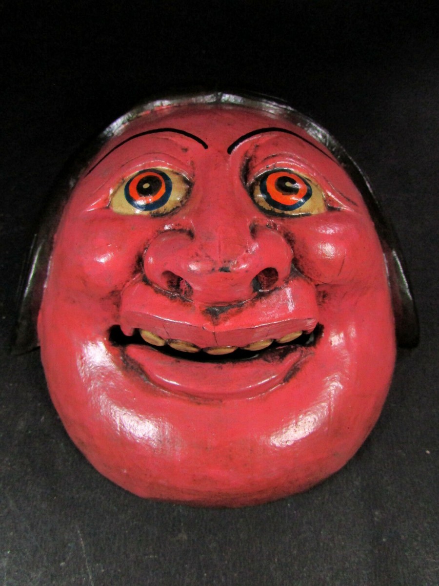 Joker Painted Wooden Mask - M334
