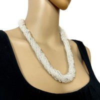 Beautiful Ethnic Handmade Crystal White Christmas Necklace Gift Jewelry