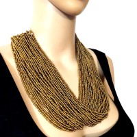 BOLD Multi Strand Crochet Tribal Gypsy Naga Ethnic statement gift Necklace