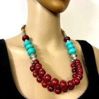 Bold TIBETAN Gypsy Resin Fashion Chunky Handmade Necklace Gift New Jewelry