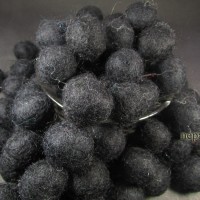 Decorative Black Felt Pom Pom 2 cm Wool Ball Handmade Beads Nepal