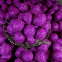 Decorative Dark Purple Felt Pom Pom 2 cm Wool Ball Handmade Beads Nepal