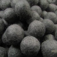 Decorative Gray Felt Pom Pom 2 cm Wool Handmade Beads Nepal