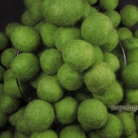 Decorative Green Felt Pom Pom 2 cm Wool Handmade Beads Nepal