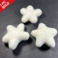 Decorative Puffy Star Shaped Assorted Color Felted Wool 2.6" Handmade Nepal