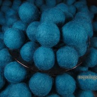 Decorative Turquoise Felt Pom Pom 2 cm Wool Ball Handmade Beads Nepal