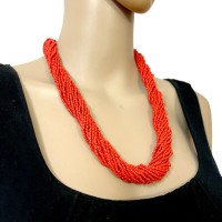 Ethnic Handmade Red Multi Strand Gypsy Fashion Women Party Necklace Gift