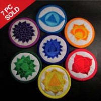 Handmade 10cm round 7 chakras set embroidered singing bowl cushion Pillow