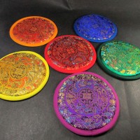Handmade 14 cm set of 6 silk brocade Mandala singing bowl cushion Pillow