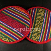 Handmade 15 cm lot of 2 Bhutani Fabric singing bowl cushion mat Nepal