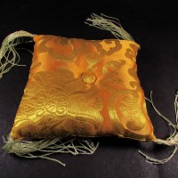 Handmade 4 inch brocade Buddhist square singing bowl cushion Pillow Nepal