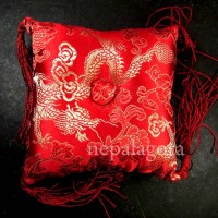 Handmade 4 inch brocade Buddhist square singing bowl cushion Pillow Nepal