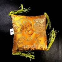 Handmade 4.3 inch silk brocade square singing bowl cushion Pillow Nepal