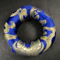 Handmade Buddhist Brocade round 10 inch silk singing bowl cushion ring Nepal