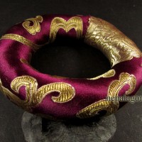 Handmade Buddhist Brocade round 12 inch silk singing bowl cushion ring Nepal
