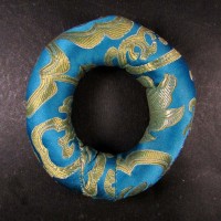 Handmade Buddhist Brocade round 13 inch silk singing bowl cushion ring Nepal