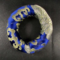 Handmade Buddhist Brocade round 13 inch silk singing bowl cushion ring Nepal