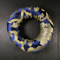 Handmade Buddhist Brocade round 14.5 inch silk singing bowl cushion ring Nepal