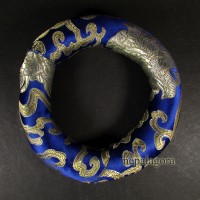 Handmade Buddhist Brocade round 17.5 inch silk singing bowl cushion ring Nepal