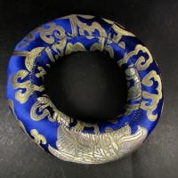 Handmade Buddhist Brocade round 20 inch silk singing bowl cushion ring Nepal