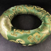 Handmade Buddhist Brocade round 22 inch silk singing bowl cushion ring Nepal