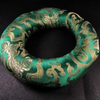 Handmade Buddhist Brocade round 23 inch silk singing bowl cushion ring Nepal