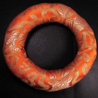 Handmade Buddhist Brocade round 23 inch silk singing bowl cushion ring Nepal