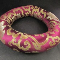 Handmade Buddhist Brocade round 25 inch silk singing bowl cushion ring Nepal