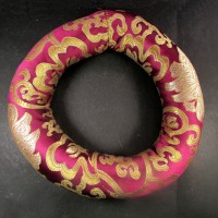 Handmade Buddhist Brocade round 27 inch silk singing bowl cushion ring Nepal