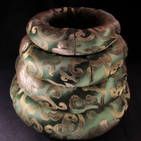 Handmade Buddhist Brocade round 4 set silk singing bowl cushion ring Nepal