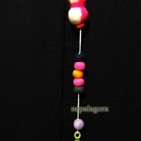 Handmade Decorative Multi color Felt Pom Pom Wool Ball Wall Door Hanging Garland Nepal