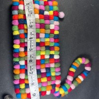 Lot of 25 Handmade Multi Color Felt Ball Zipper Closure Hangbag Coin Purse clutch Nepal