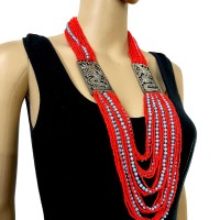 LONG BOLD Gypsy Multi Color Strand Tibet Fashion Necklace India Jewelry