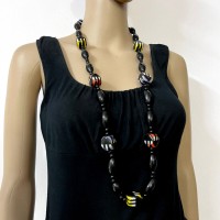 Long Fashion BOHO Gypsy Handmade Resin Glass Beads Naga Mardi Gra Necklace