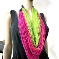Long Heavy Multi Color Strand Crochet Tribal Fashion Ethnic Necklace India