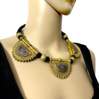 TIBET Gypsy Brass Resin Choker Tribal Pendant NECKLACE Women Gift Jewelry