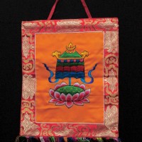 Tibetan Auspicious Victory Banner Embroidered Thanka Thangka Wall Hanging