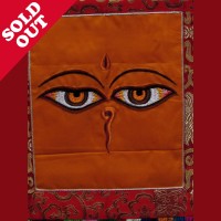 Tibetan Buddha Eye Embroidered Brocade Thanka Thangka Wall Hanging Nepal